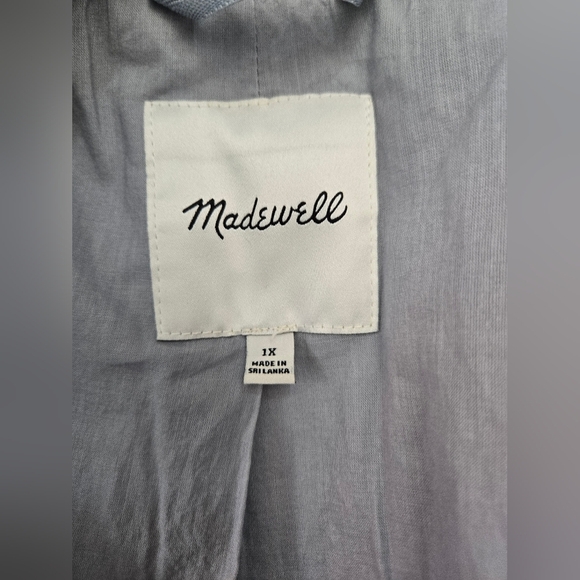 Madewell Linen And Cotton Windowpane Light Blue Jacket. Size 1X - Picture 9 of 13